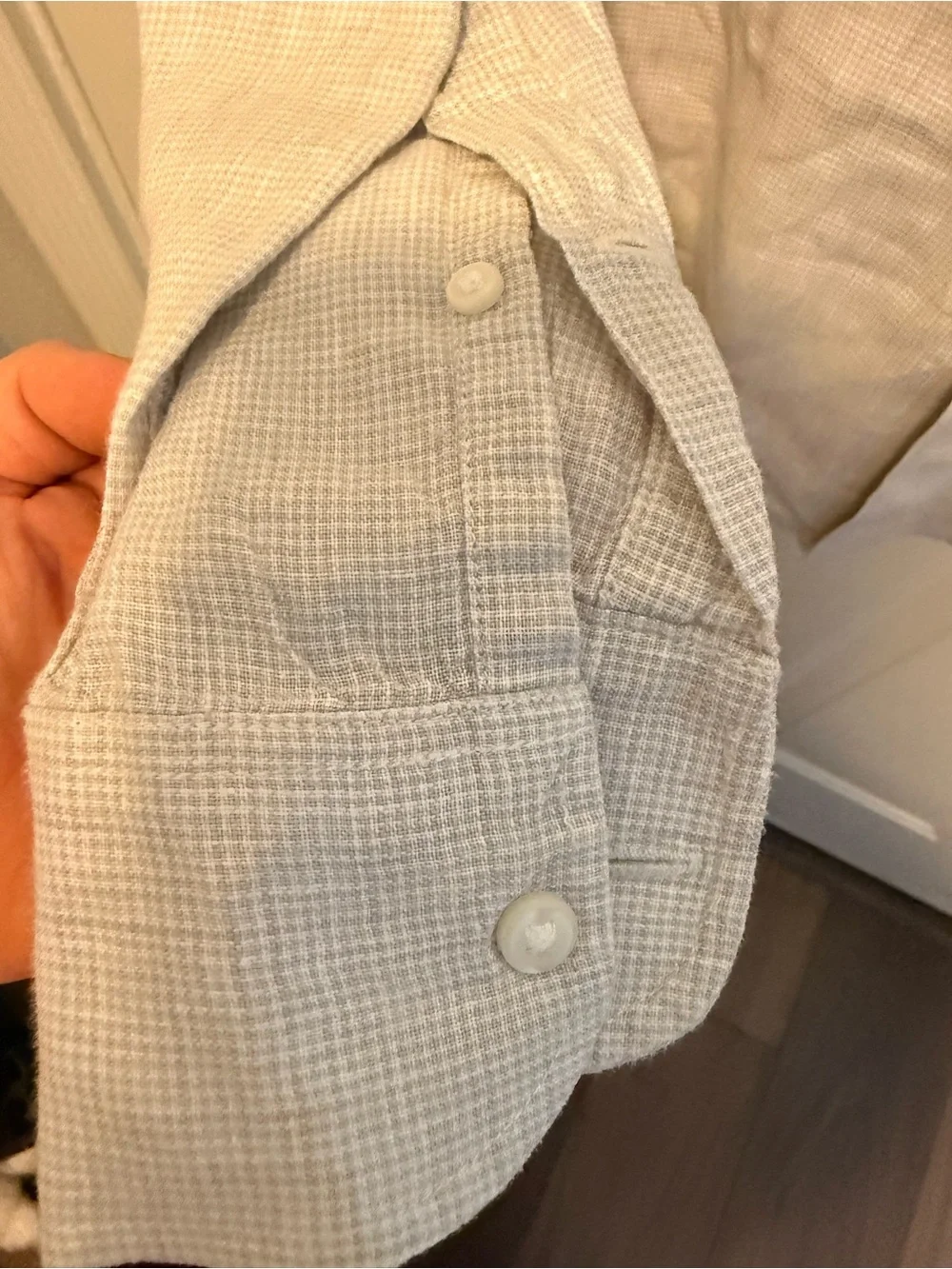 Light Blue Long-Sleeve Men's Button-Up Shirt